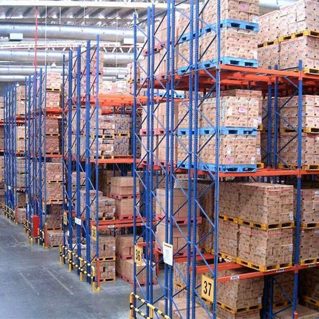 Rack de paletas de doble profundidad de almacenamiento de alta densidad