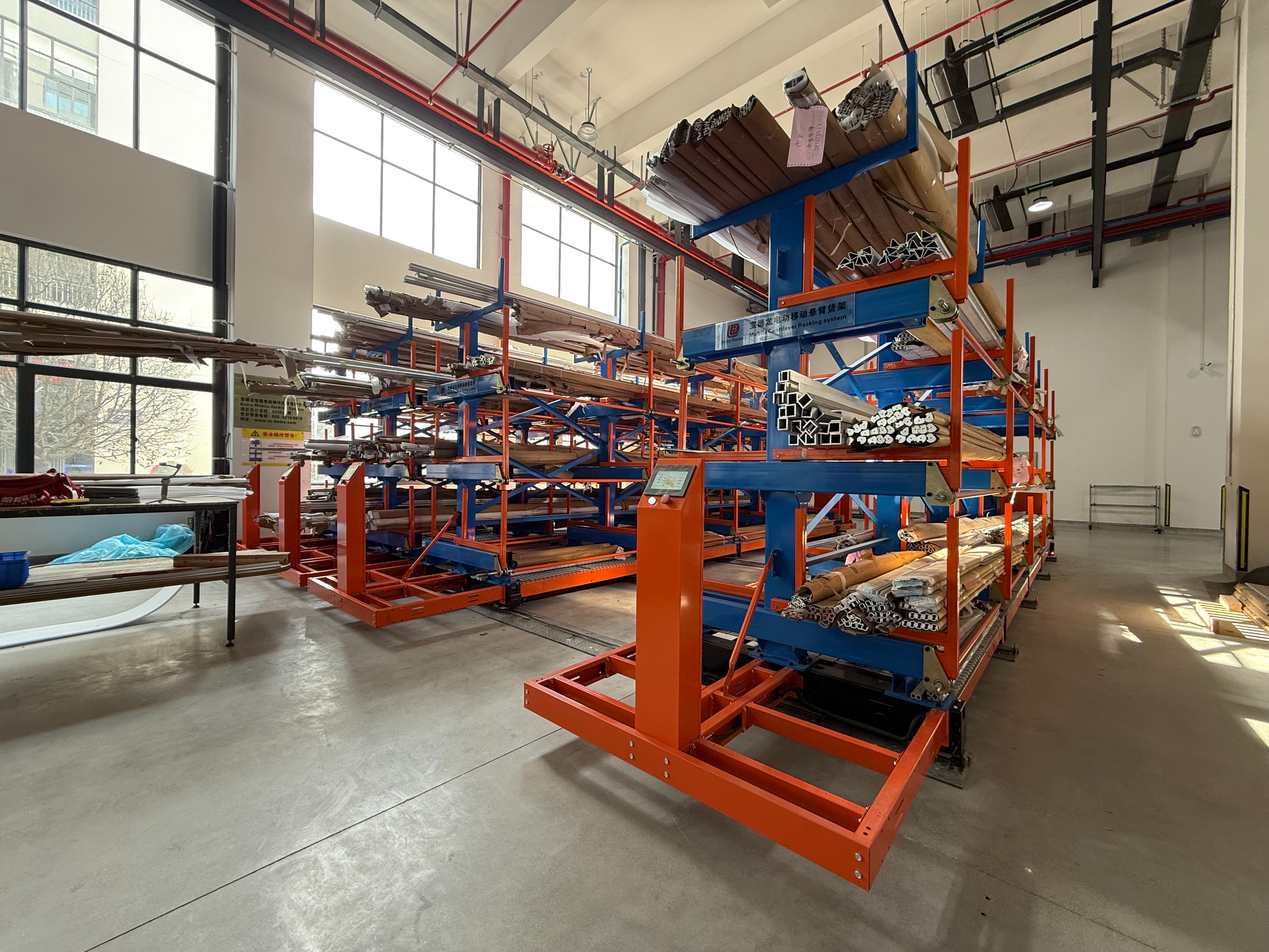 Rolling Mobile Out Cantilever Racking