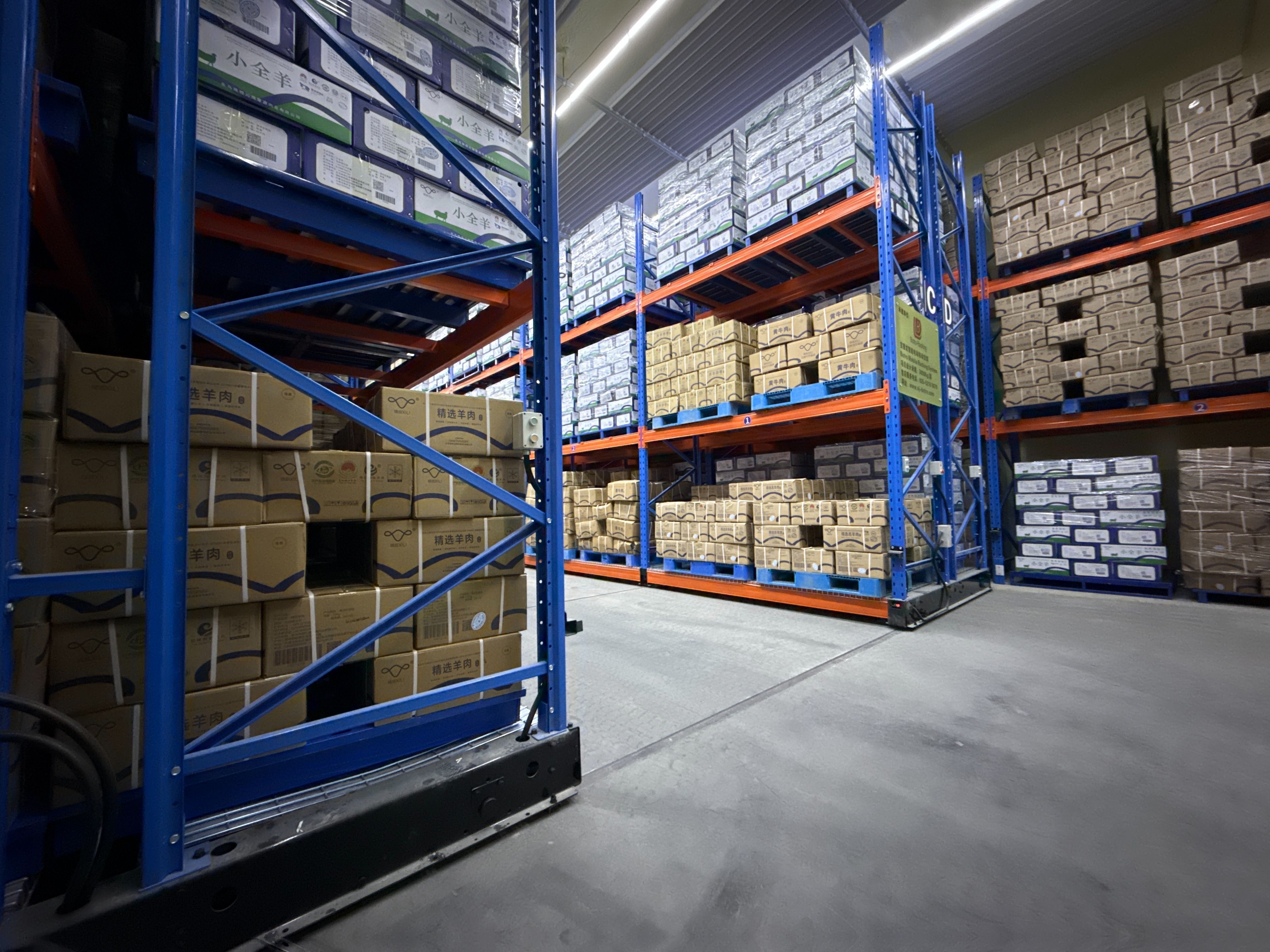 estantería móvil de almacenamiento en frío